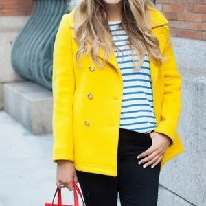 J.Crew Yellow Majesty Wool Stadium Cloth Nello Gori Jacket 4 Coat Size: US 4 (S)